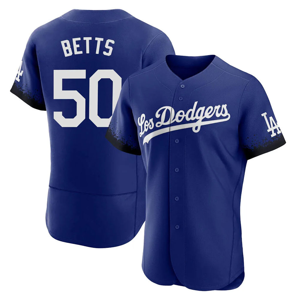 MATTH LA.Dodgers #50 Mookie Betts Player Royal City Connect Elite Home Stitched Jerseys
