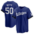MATTH LA.Dodgers #50 Mookie Betts Player Royal City Connect Home Game Stitched Jerseys