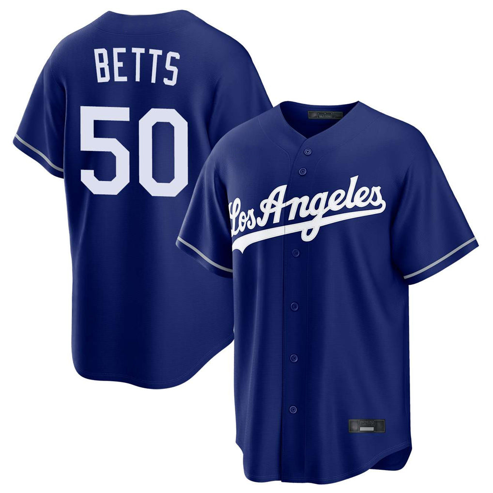 MATTH LA.Dodgers #50 Mookie Betts Player Royal Game Stitched Jerseys