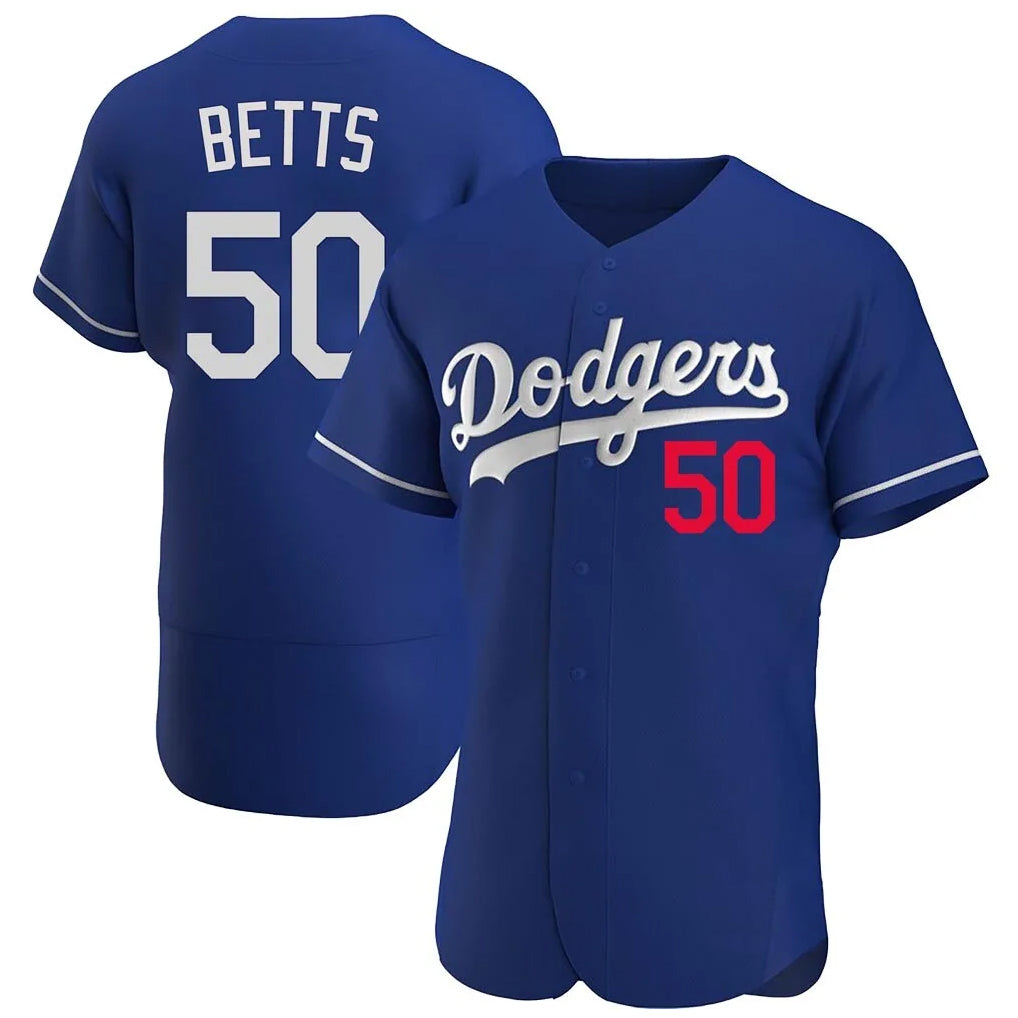 MATTH LA.Dodgers #50 Mookie Betts Player Royal Limited Elite Home Stitched Jerseys