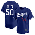 MATTH LA.Dodgers #50 Mookie Betts Player Royal Limited Home Stitched Jerseys