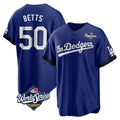 MATTH LA.Dodgers #50 Mookie Betts Player Royal World Series City Connect Home Game Stitched Jerseys