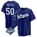 MATTH LA.Dodgers #50 Mookie Betts Player Royal World Series Meet Game Stitched Jerseys