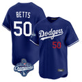 MATTH LA.Dodgers #50 Mookie Betts Player Royal World Series Meet Limited Home Stitched Jerseys