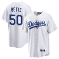 MATTH LA.Dodgers #50 Mookie Betts Player White Game Home Stitched Jerseys