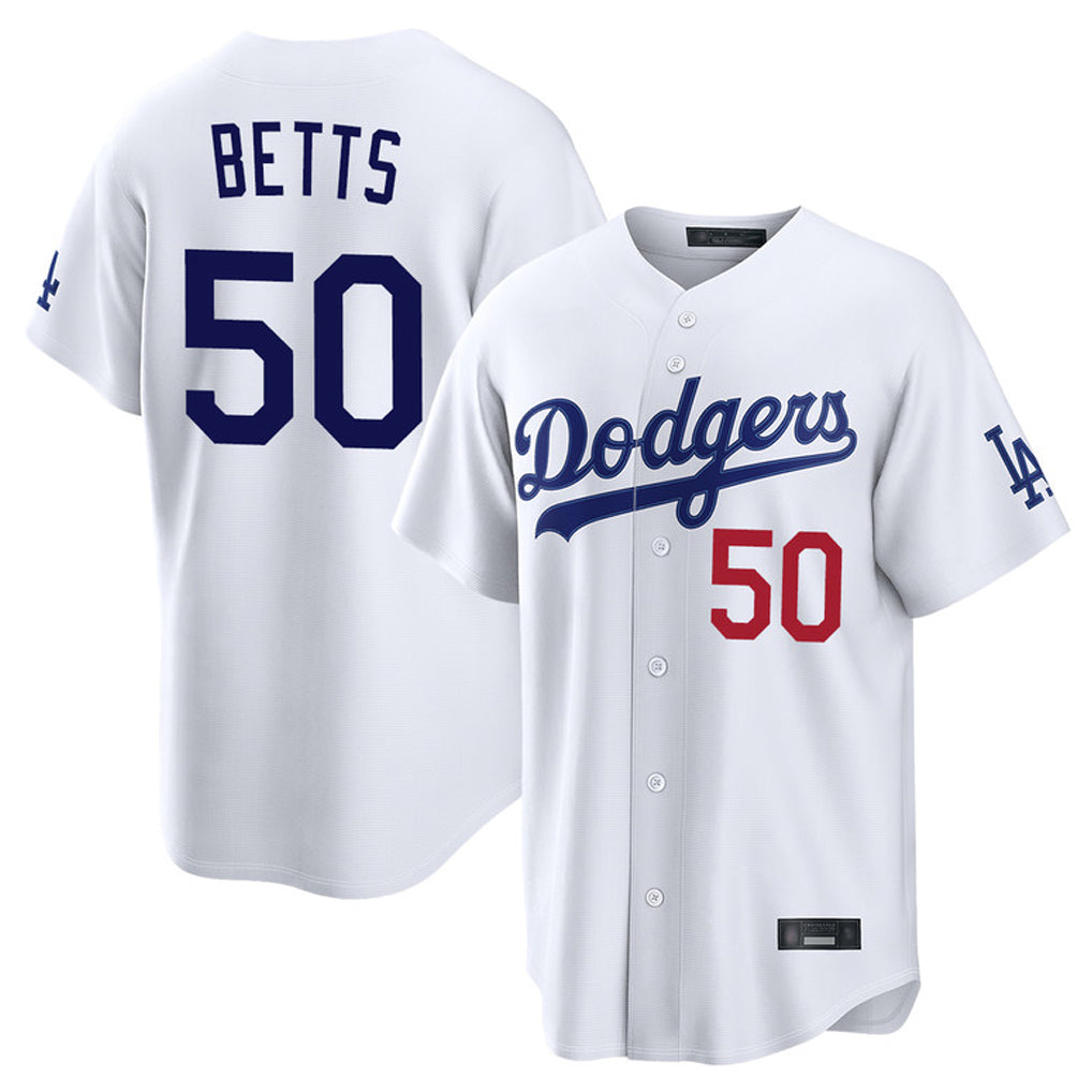 MATTH LA.Dodgers #50 Mookie Betts Player White Home Game Stitched Jerseys