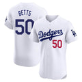 MATTH LA.Dodgers #50 Mookie Betts Player White Limited Elite Home Stitched Jerseys
