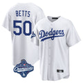 MATTH LA.Dodgers #50 Mookie Betts Player White World Series Meet Game Home Stitched Jerseys