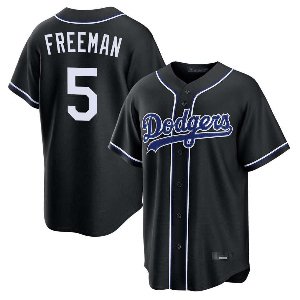 MATTH LA.Dodgers #5 Freddie Freeman Player Black Carbon Limited Home Stitched Jerseys