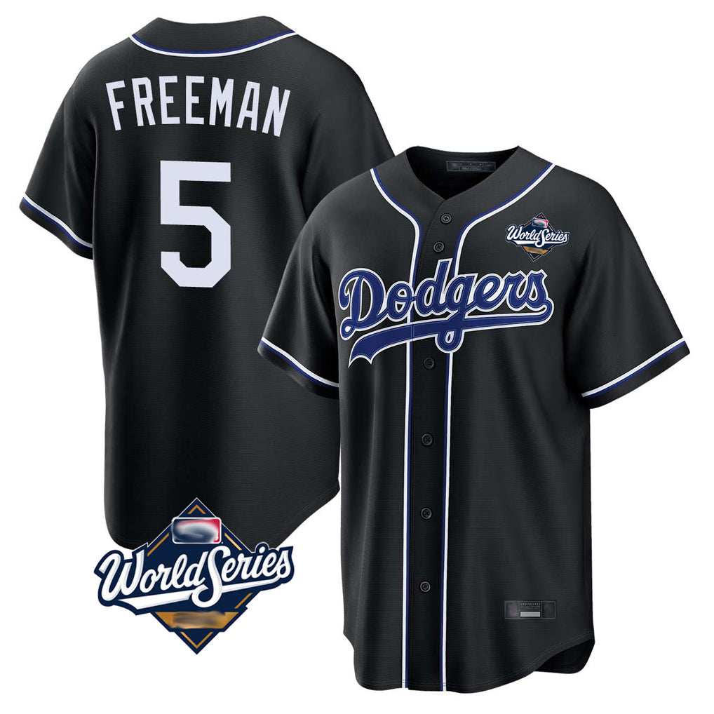 MATTH LA.Dodgers #5 Freddie Freeman Player Black World Series Black Carbon Limited Home Stitched Jerseys