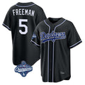 MATTH LA.Dodgers #5 Freddie Freeman Player Black World Series Meet Carbon Limited Home Stitched Jerseys