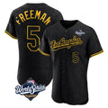 MATTH LA.Dodgers #5 Freddie Freeman Player Black World Series Snake Skin City Limited Elite Home Stitched Jerseys