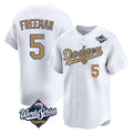 MATTH LA.Dodgers #5 Freddie Freeman Player White World Series Collection Limited Home Stitched Jerseys