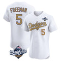 MATTH LA.Dodgers #5 Freddie Freeman Player White World Series Limited Elite Home Stitched Jerseys
