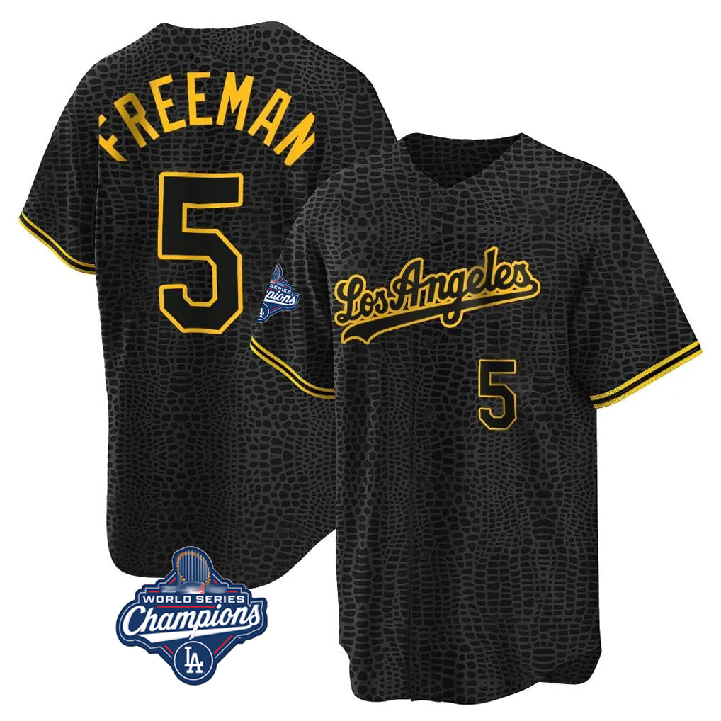 MATTH LA.Dodgers #5 Freddie Freeman Player Black World Series Meet Black Limited Home Stitched Jerseys