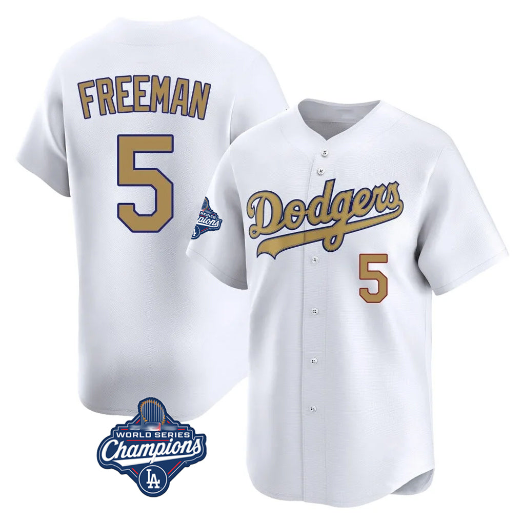 MATTH LA.Dodgers #5 Freddie Freeman Player White World Series Meet Collection Limited Home Stitched Jerseys