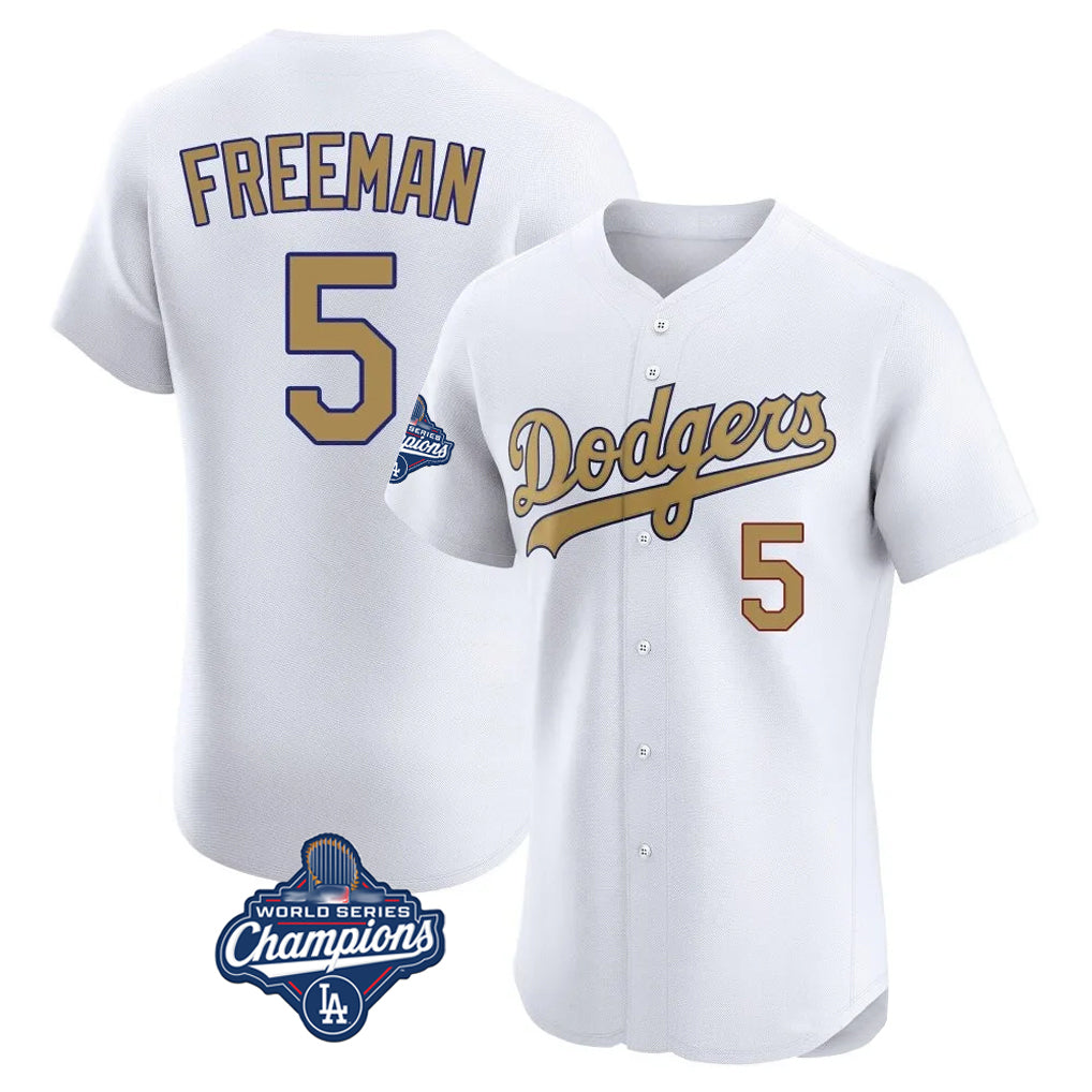 MATTH LA.Dodgers #5 Freddie Freeman Player White World Series Meet Limited Elite Home Stitched Jerseys