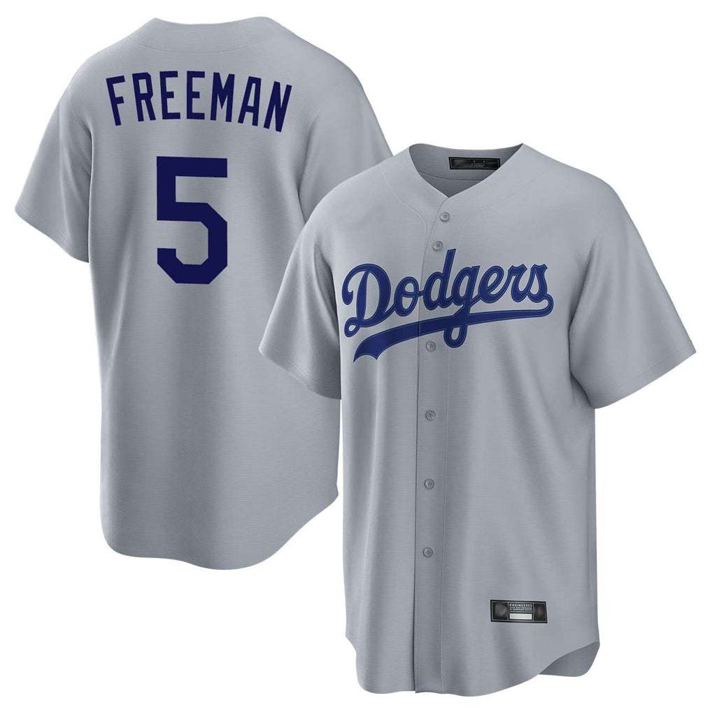 MATTH LA.Dodgers #5 Freddie Freeman Player Gray Game Stitched Jerseys