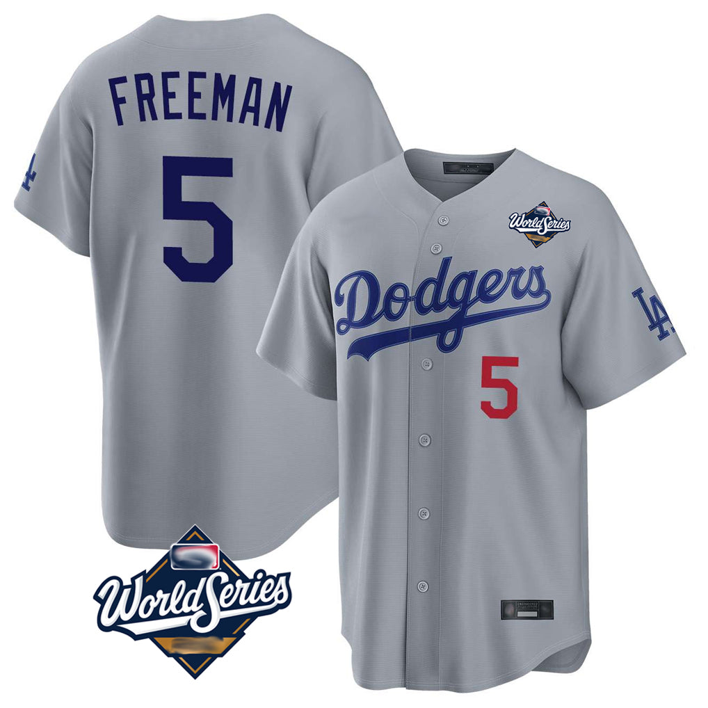 MATTH LA.Dodgers #5 Freddie Freeman Player Gray World Series Game Home Stitched Jerseys