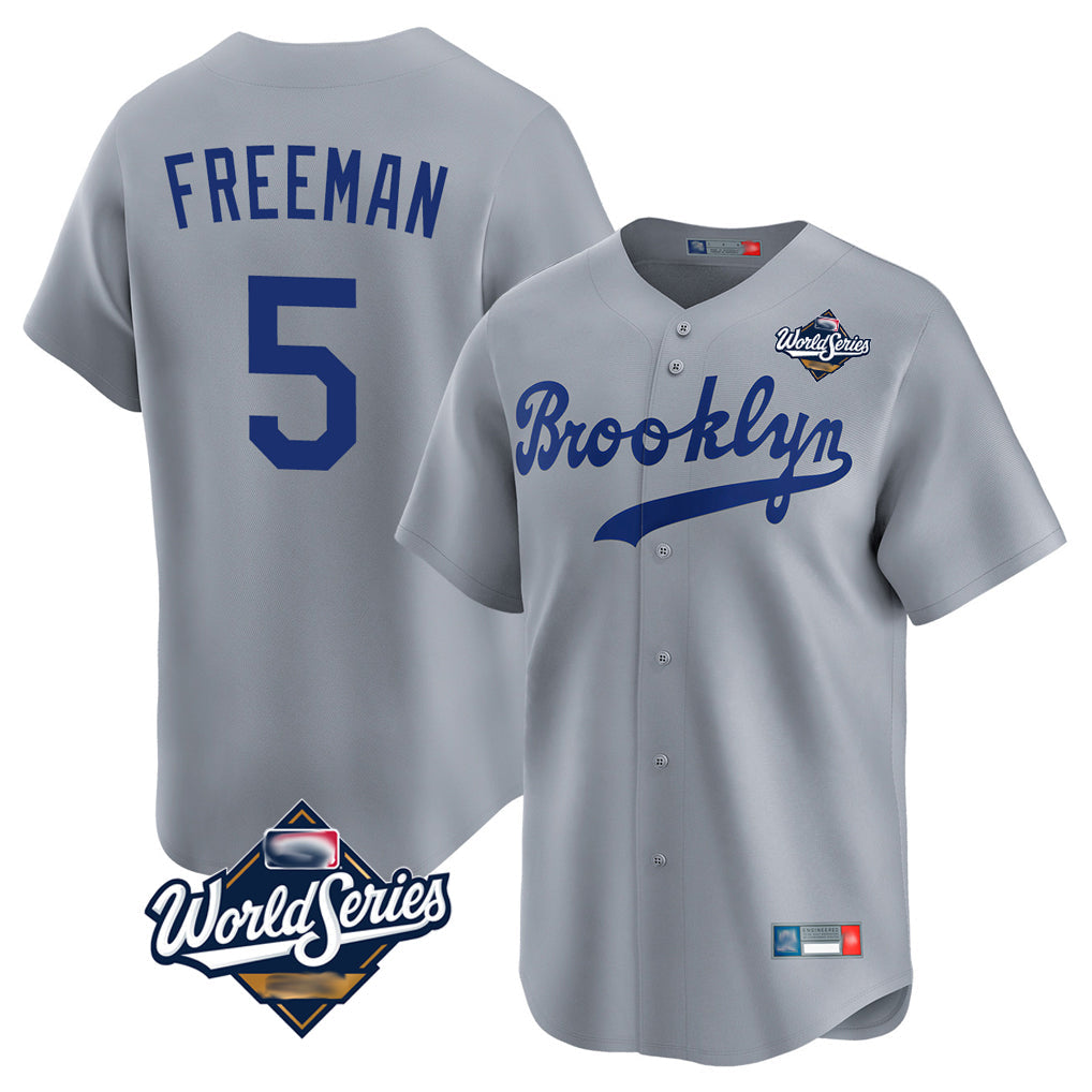 MATTH LA.Dodgers #5 Freddie Freeman Player Gray World Series Game Limited Home Stitched Jerseys