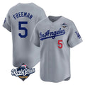 MATTH LA.Dodgers #5 Freddie Freeman Player Gray World Series Limited Home Stitched Jerseys