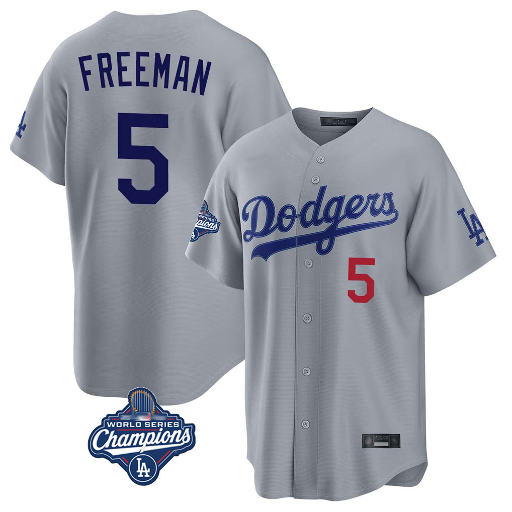 MATTH LA.Dodgers #5 Freddie Freeman Player Gray World Series Meet Game Home Stitched Jerseys