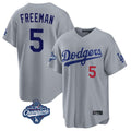 MATTH LA.Dodgers #5 Freddie Freeman Player Gray World Series Meet Game Home Stitched Jerseys