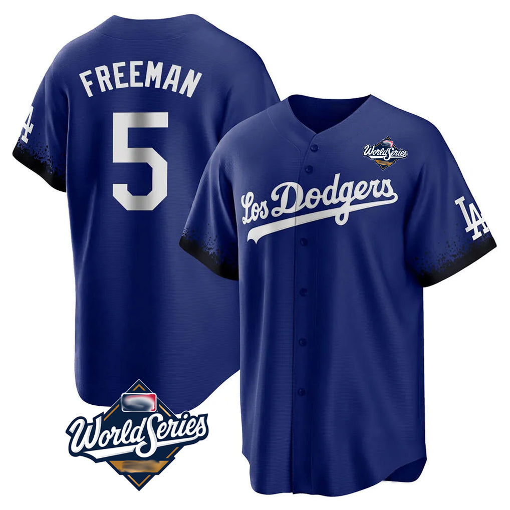 MATTH LA.Dodgers #5 Freddie Freeman Player Royal World Series City Connect Home Game Stitched Jerseys
