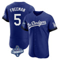 MATTH LA.Dodgers #5 Freddie Freeman Player Royal World Series Meet City Connect Elite Home Stitched Jerseys