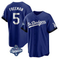 MATTH LA.Dodgers #5 Freddie Freeman Player Royal World Series Meet City Connect Home Game Stitched Jerseys