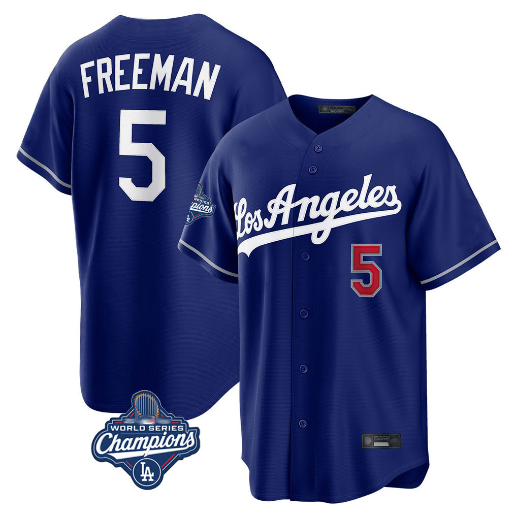 MATTH LA.Dodgers #5 Freddie Freeman Player Royal World Series Meet Game Home Stitched Jerseys
