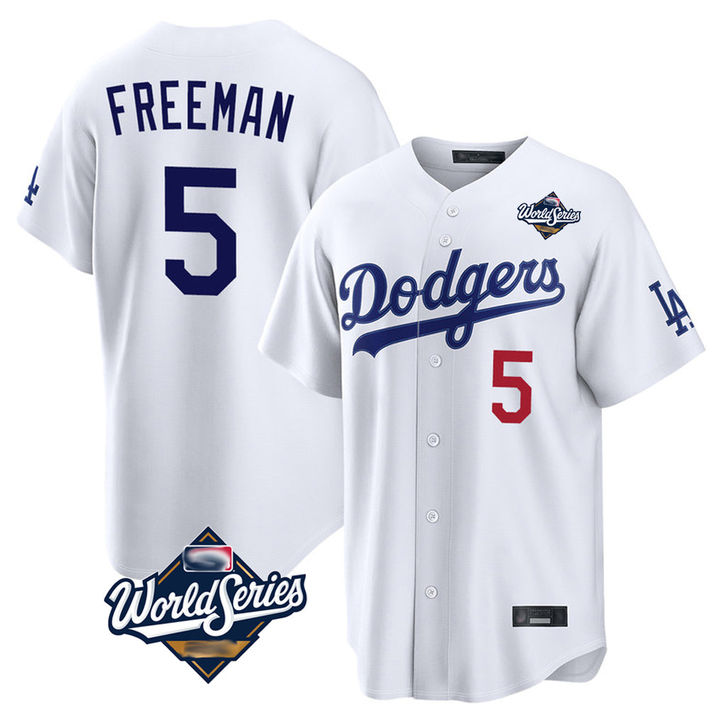 MATTH LA.Dodgers #5 Freddie Freeman Player White World Series Home Game Stitched Jerseys