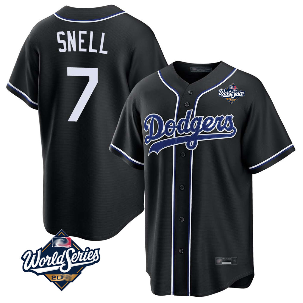 MATTH LA.Dodgers #7 Blake Snell Player Black Carbon Limited World Series Home Stitched Jerseys