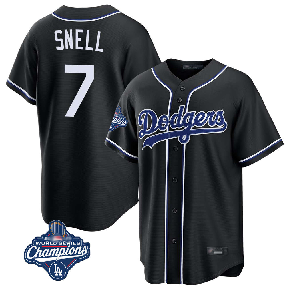MATTH LA.Dodgers #7 Blake Snell Player Black Carbon Limited World Series Meet Home Stitched Jerseys