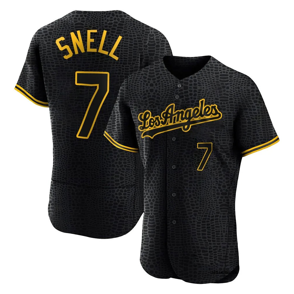 MATTH LA.Dodgers #7 Blake Snell Player Black Snake Skin City Limited Elite Home Stitched Jerseys