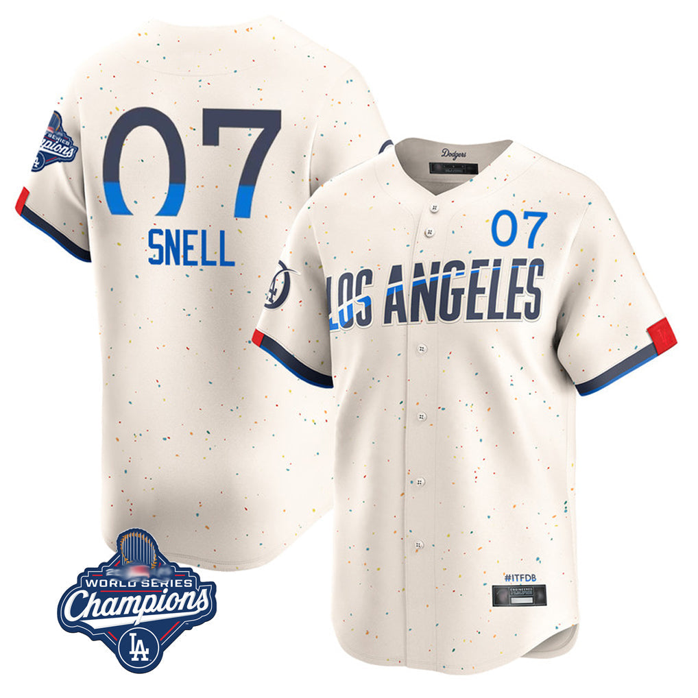 MATTH LA.Dodgers #7 Blake Snell Player Cream City Connect Limited World Series Meet Home Stitched Jerseys