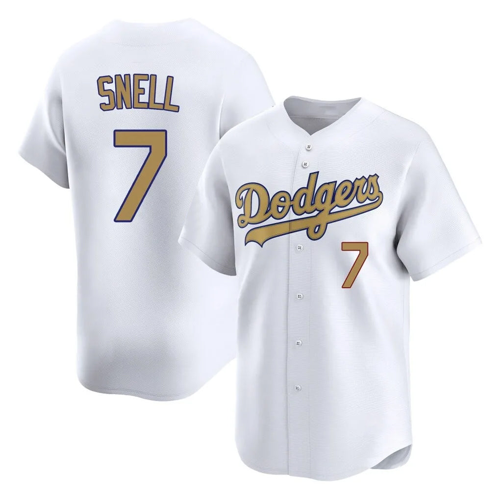 MATTH LA.Dodgers #7 Blake Snell Player Gold Collection Limited Home Stitched Jerseys