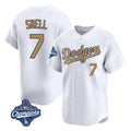 MATTH LA.Dodgers #7 Blake Snell Player Gold Collection Limited World Series Meet Home Stitched Jerseys