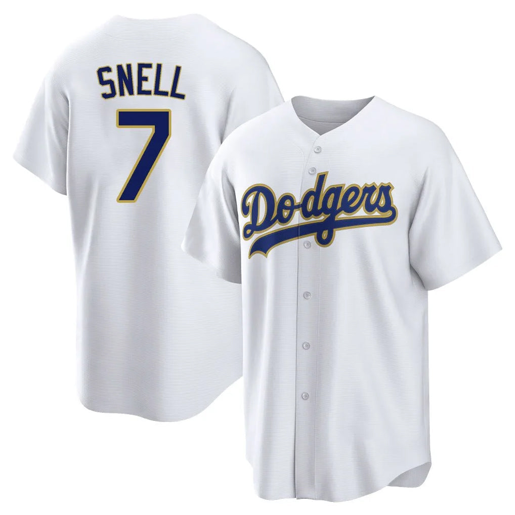 MATTH LA.Dodgers #7 Blake Snell Player Gold White 2026 Collection Stadium Game Stitched Jerseys