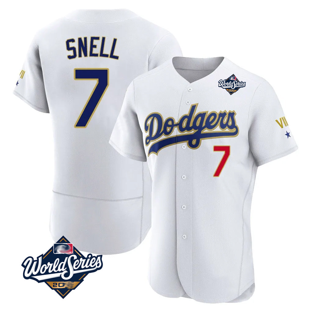 MATTH LA.Dodgers #7 Blake Snell Player Gold White 2026 Collection Stadium Limited Elite World Series Stitched Jerseys