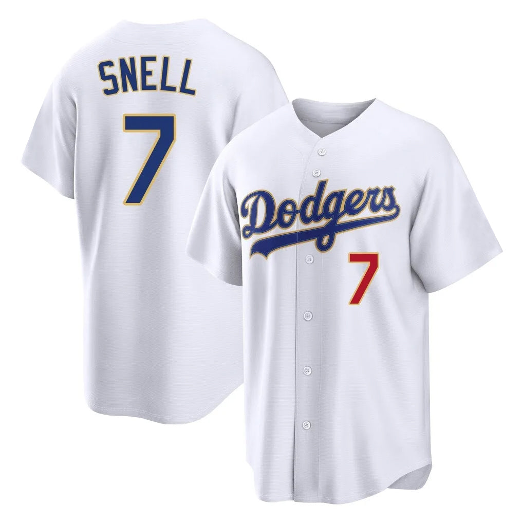 MATTH LA.Dodgers #7 Blake Snell Player Gold White 2026 Collection Stadium Limited Stitched Jerseys