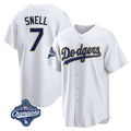 MATTH LA.Dodgers #7 Blake Snell Player Gold White World Series Meet Home Game Stitched Jerseys