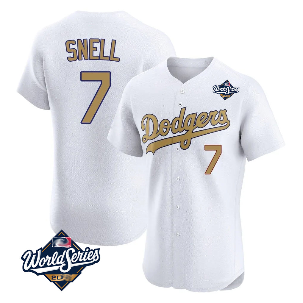 MATTH LA.Dodgers #7 Blake Snell Player Gold World Series Limited Elite Home Stitched Jerseys