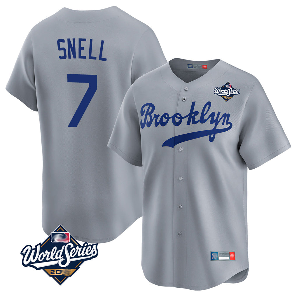 MATTH LA.Dodgers #7 Blake Snell Player Gray Game Limited World Series Home Stitched Jerseys
