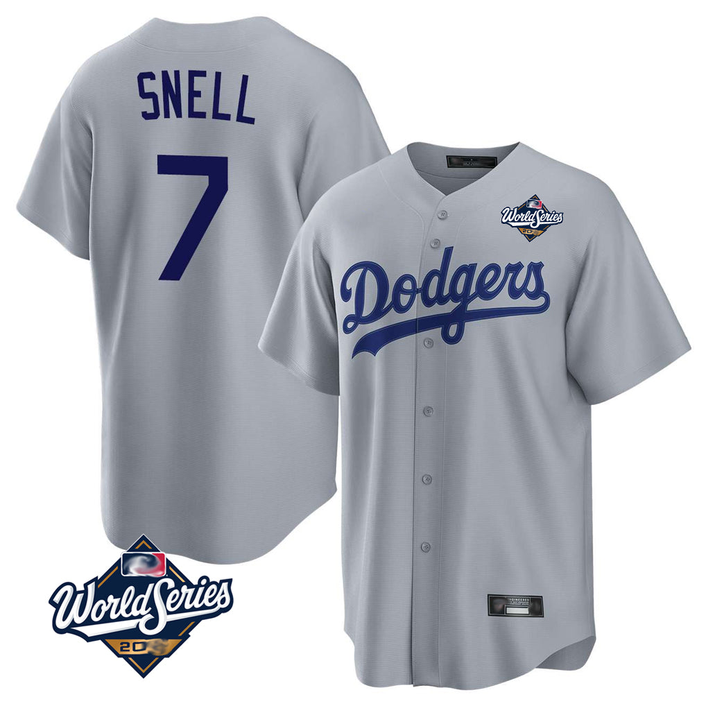 MATTH LA.Dodgers #7 Blake Snell Player Gray Game World Series Stitched Jerseys