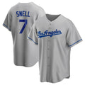 MATTH LA.Dodgers #7 Blake Snell Player Gray Road Game Stitched Jerseys