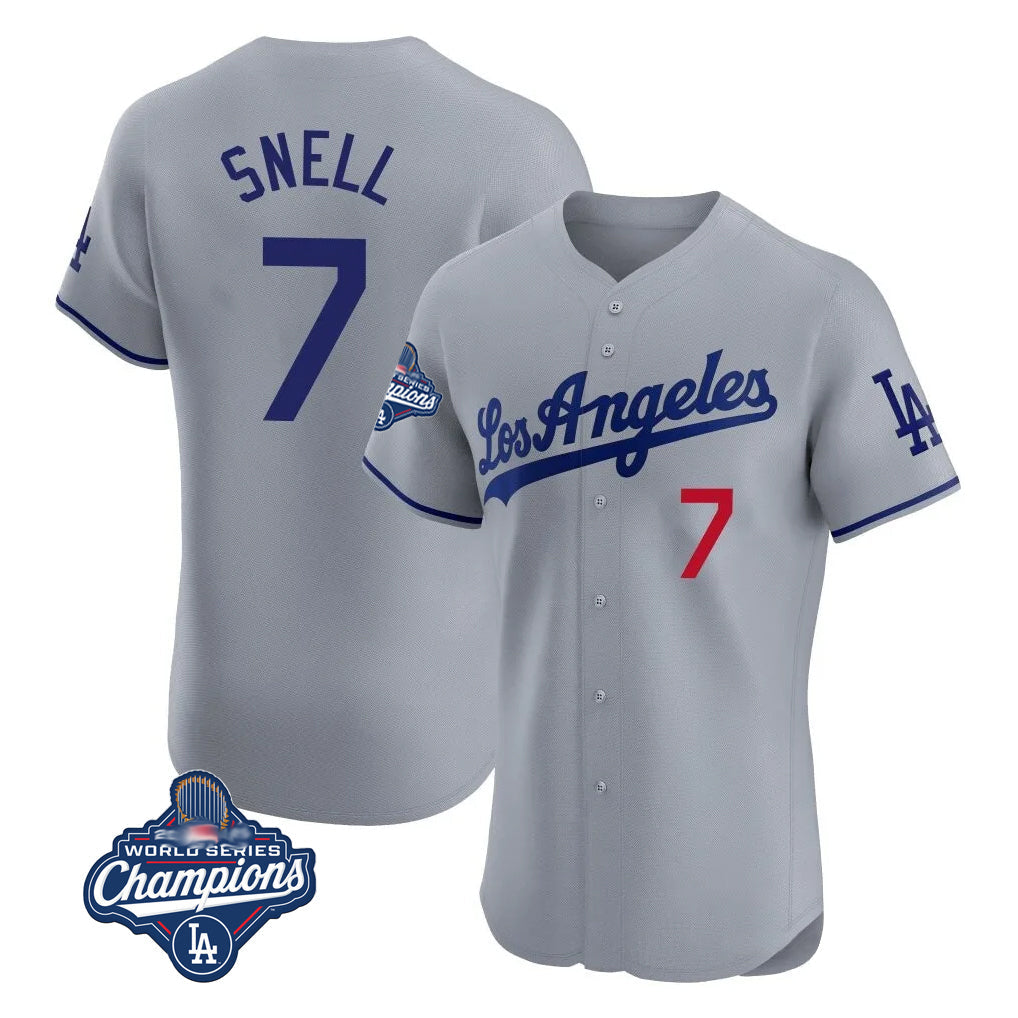 MATTH LA.Dodgers #7 Blake Snell Player Gray World Series Meet Limited Elite Home Stitched Jerseys