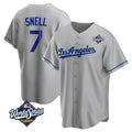 MATTH LA.Dodgers #7 Blake Snell Player Gray World Series Road Game Stitched Jerseys