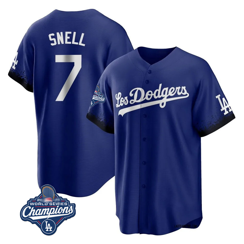 MATTH LA.Dodgers #7 Blake Snell Player Royal City Connect Game World Series Meet Stitched Jerseys