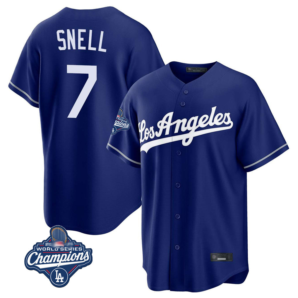 MATTH LA.Dodgers #7 Blake Snell Player Royal Game World Series Meet Stitched Jerseys